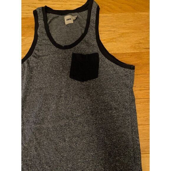 ASOS, women's grey racerback cotton tank top with front pocket size XS - Picture 2 of 8